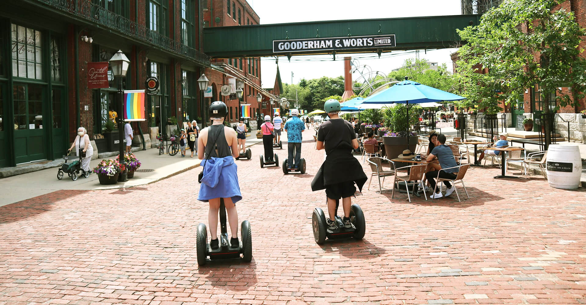 What does a Segway Tour look like? In the Distillery District, it's a gorgeous site while exploring the classic Victorian architecture.