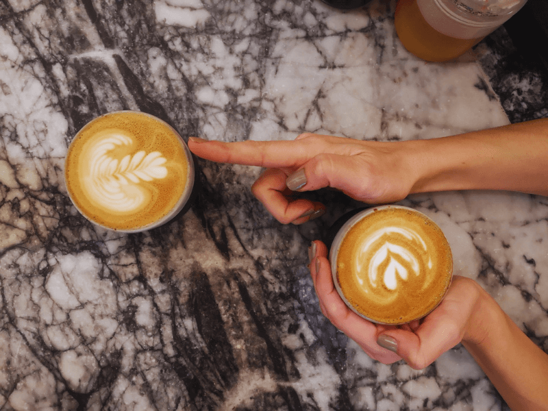 Arvo Coffee flat white in the Distillery District