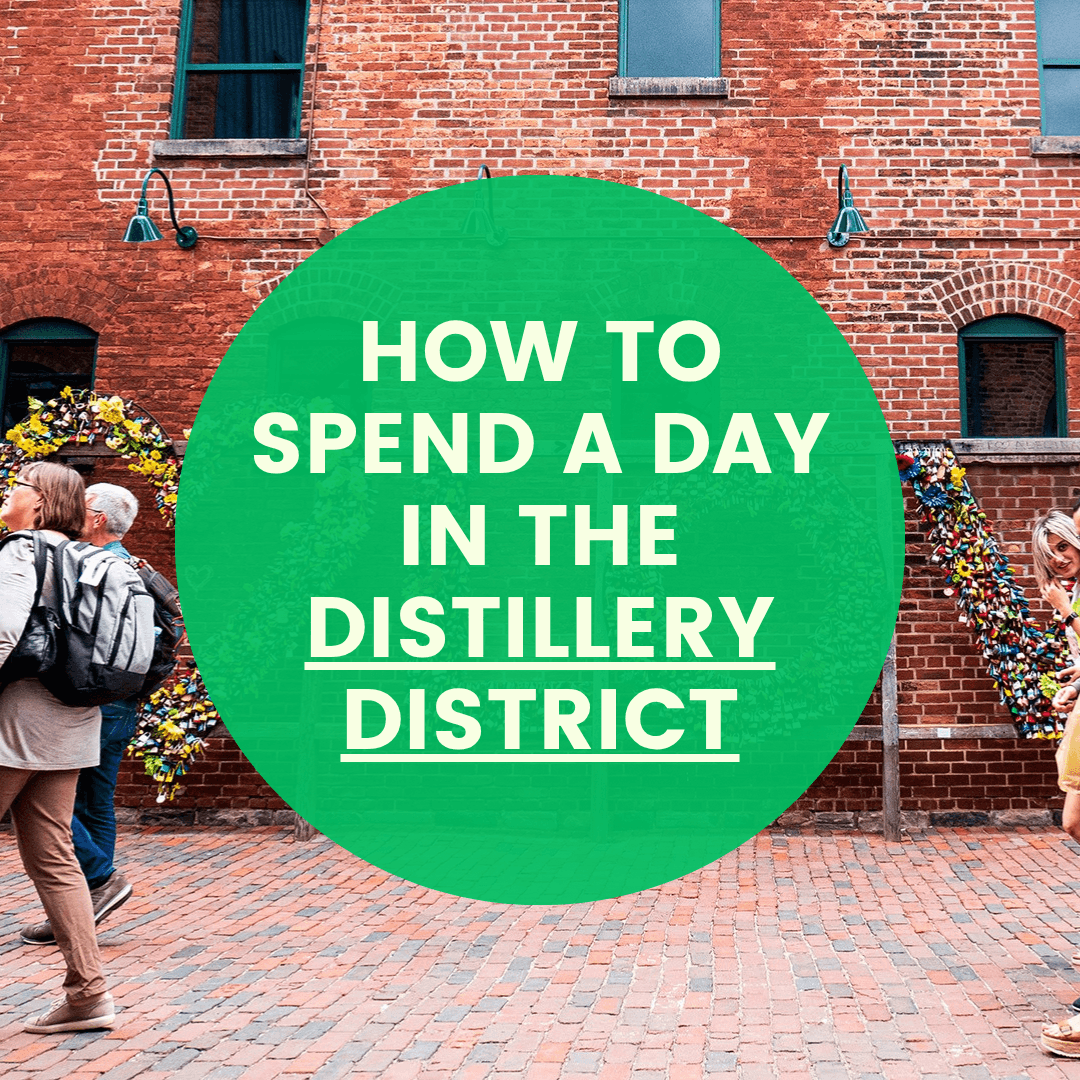 Red brick lanes and Victorian industrial buildings in Toronto's Distillery District